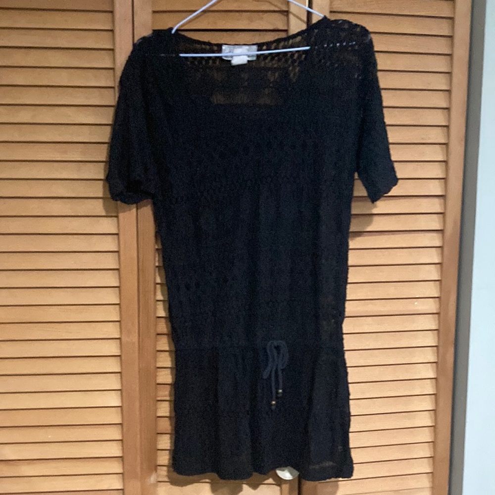 Lace black cover up dress